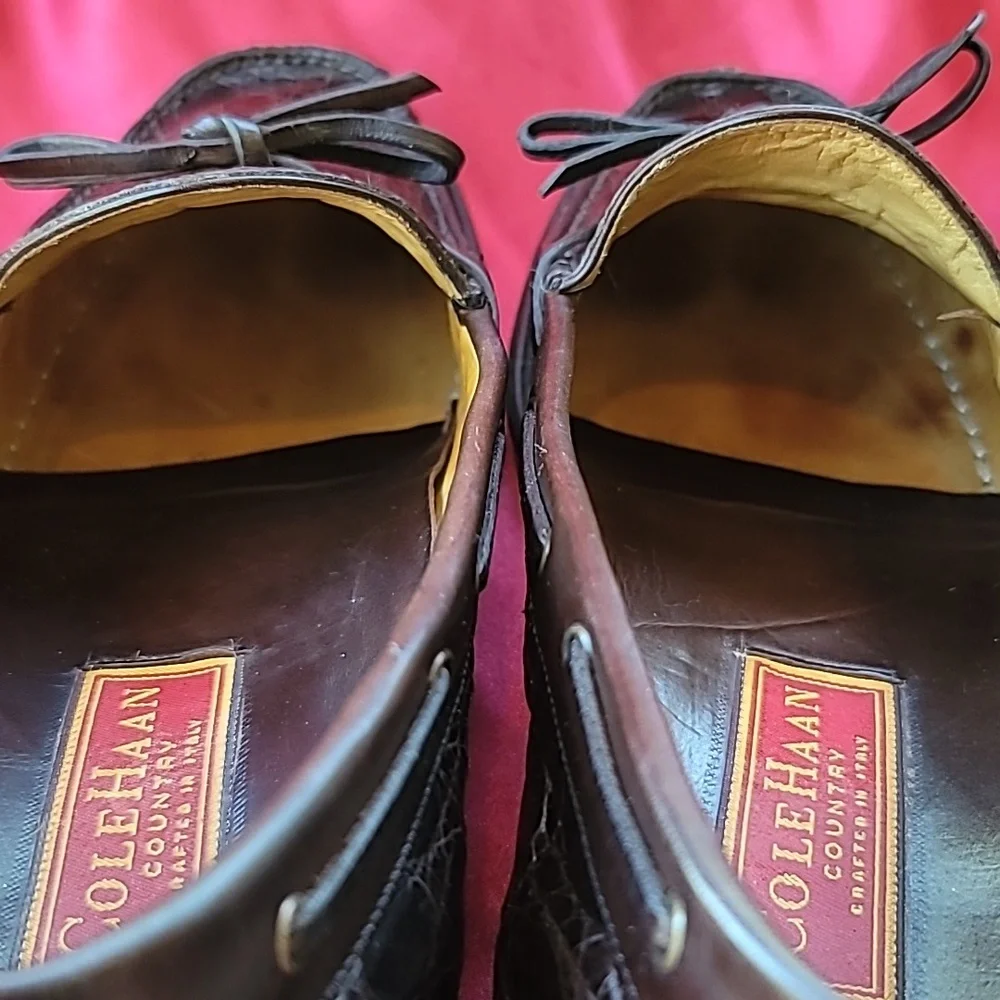 COLE HAAN sz11 Genuine Alligator Handmade Italian Boat Shoe Loafer
